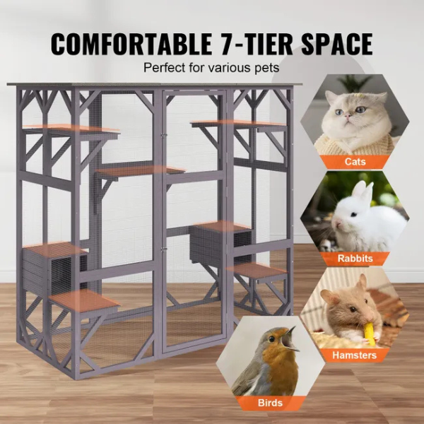Grande Cage pour Chat à 7 Niveaux