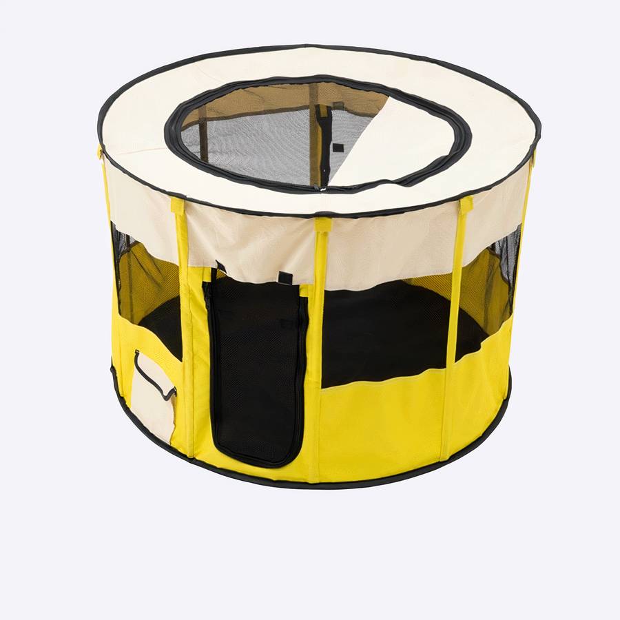 Parc pour chien rond respirant portable et pliable