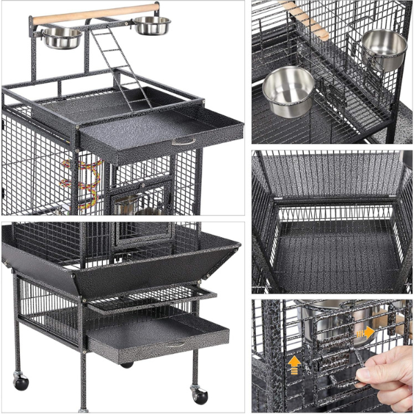 Cage à oiseaux volière - 46l x 36l x 100h cm