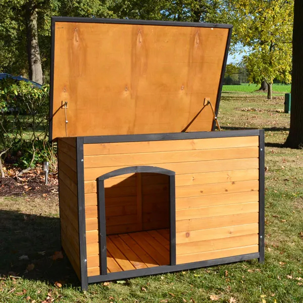Niche chien bois pin - toit ouvrant pour l'extérieur 226 xl 116 x79x82 cm