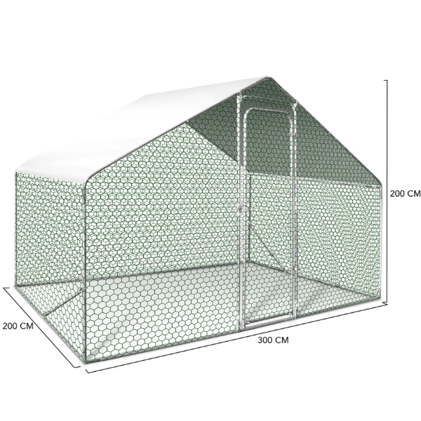 Enclos Poulailler 6 m² Parc Grillagé 3x2 M Acier Galvanisé