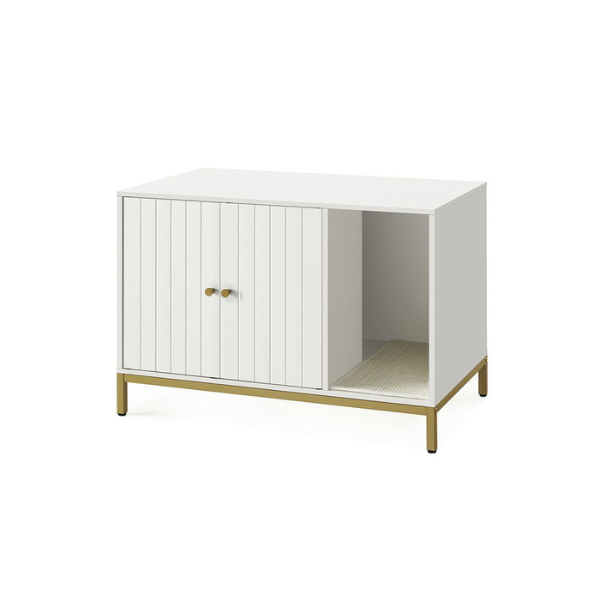 Maison de Toilettes pour Chat Blanc