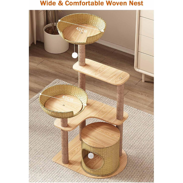 Tour d'arbre à chat - condo pour chat avec griffoir en sisal