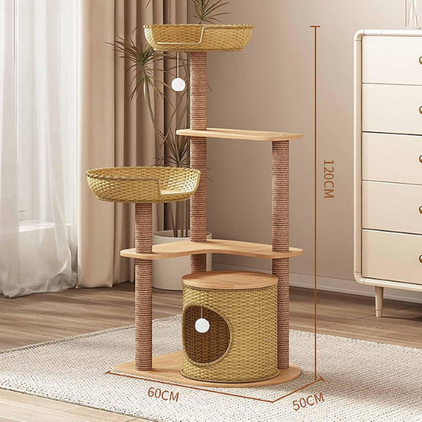 Tour d'arbre à chat - condo pour chat avec griffoir en sisal