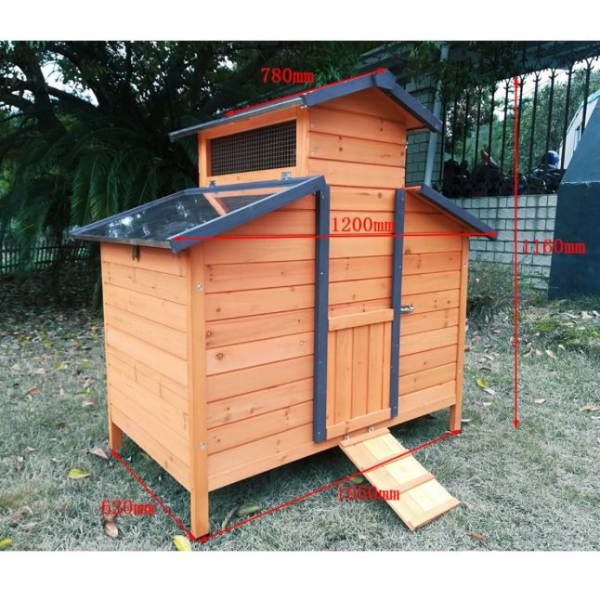 Poulailler 4 à 6 Poules Bois FSC Toit Ouvrant