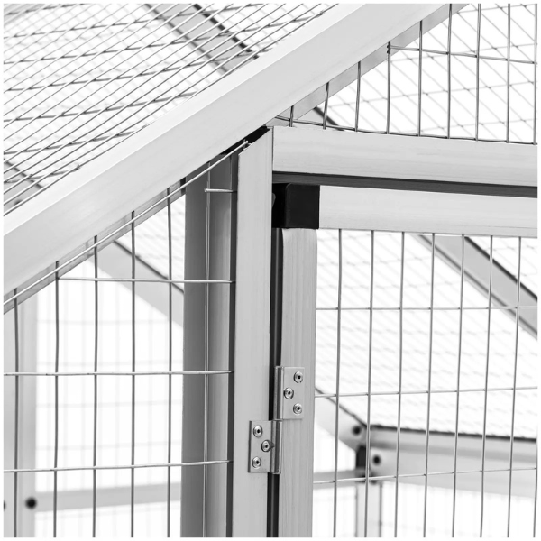 Volière XXL en Aluminium 122 x 178 x 195 cm - porte : 160 x 61.3 cm