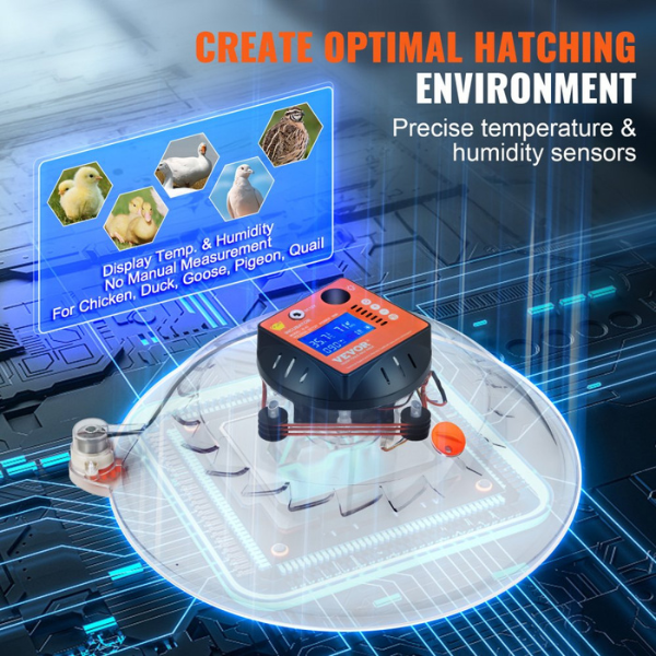 Couveuse œuf automatique a couver retournement automatique - 48 œufs - contrôle température humidité