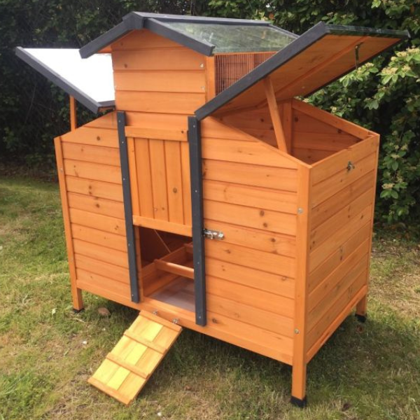 Poulailler 4 à 6 Poules Bois FSC Toit Ouvrant