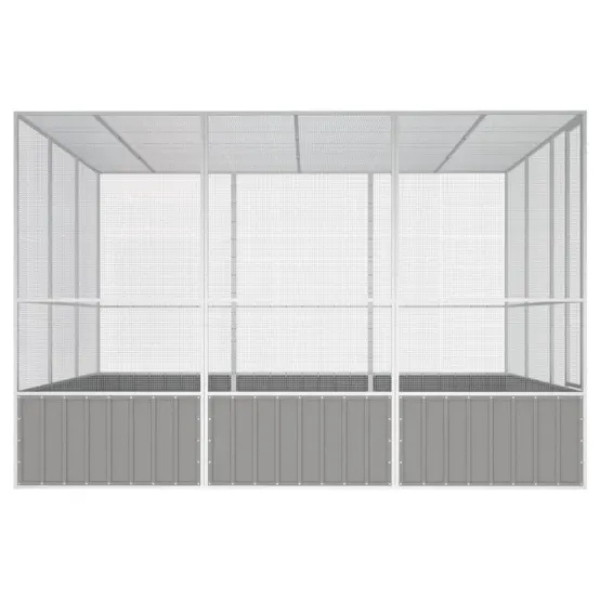 Cage à oiseaux - Cage extérieur Gris 302,5x324,5x211,5 cm Acier galvanisé