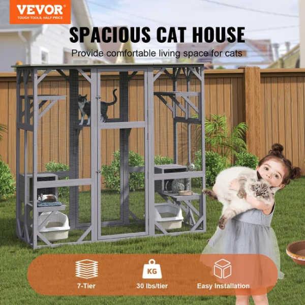 Grande Cage pour Chat à 7 Niveaux