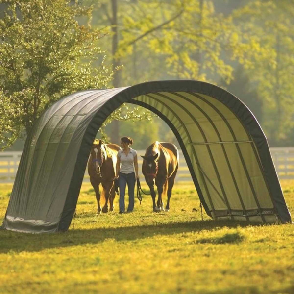 Abri en toile pour chevaux de 22.6m2 larg. 3.70m x long. 6.10m