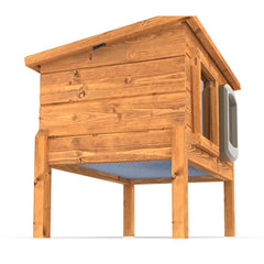 Niche pour chat extérieure auto-chauffante avec fenêtre