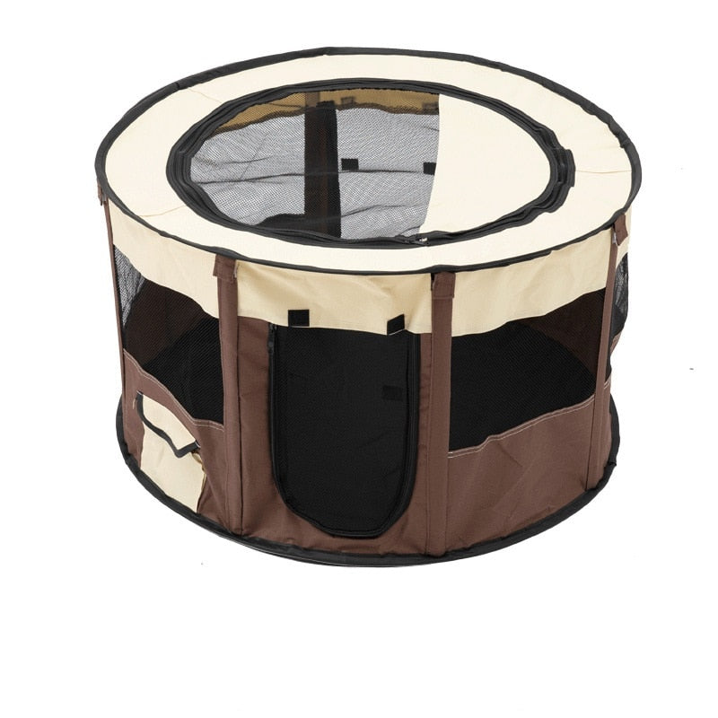 Parc pour chien rond respirant portable et pliable