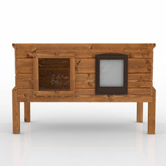 Maison pour chats XL avec chauffage auto, équipée d'une fenêtre