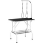 Table de toilettage pour chien pliante - potence réglable - 2 sangles - panier de rangement - surface travail large antidérapente - 100kg