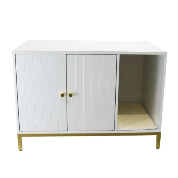 Maison de Toilettes pour Chat Blanc