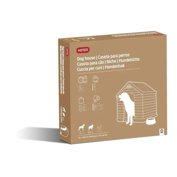 Niche pour Chien en Plastique Beige et Marron 99 x 95 x 99cm