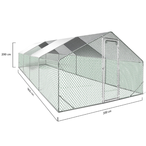 Poulailler - Parc à Poules Enclos 24m² - Acier Galvanisé