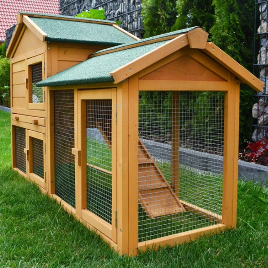 Cage avec clapier - enclos lapin 145x53x86 cm - villa lapin