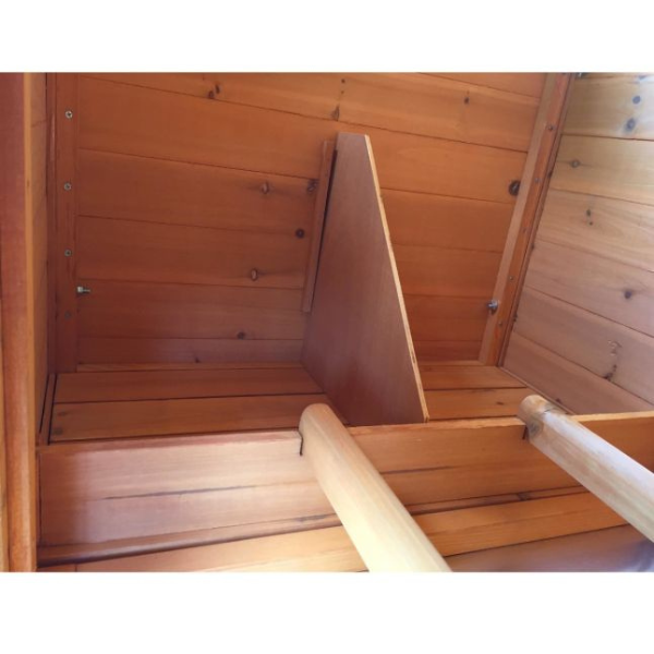 Poulailler 4 à 6 Poules Bois FSC Toit Ouvrant