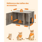 Maison de Toilette Chat - Meuble Litière Chat - avec Séparateur Amovible