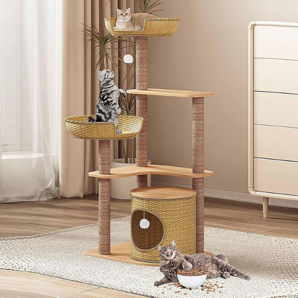 Tour d'arbre à chat - condo pour chat avec griffoir en sisal