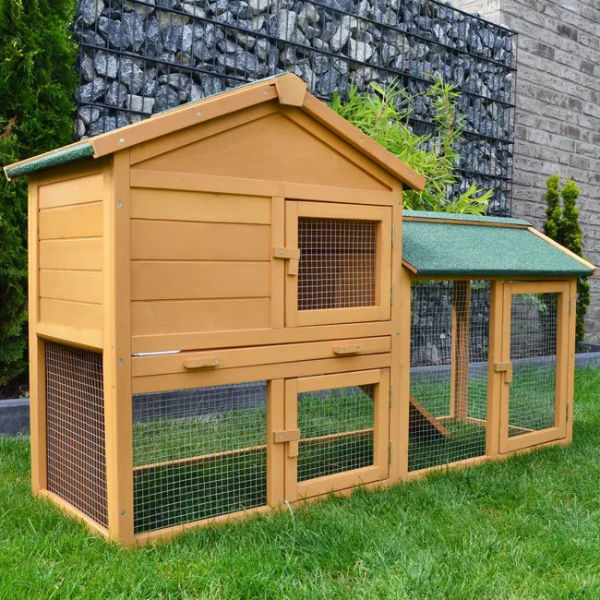 Cage avec clapier - enclos lapin 145x53x86 cm - villa lapin
