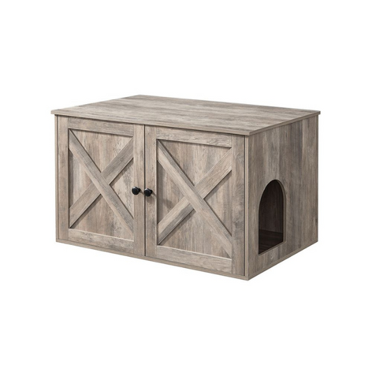 Maison de Toilette Chat - Meuble Litière Chat - avec Séparateur Amovible