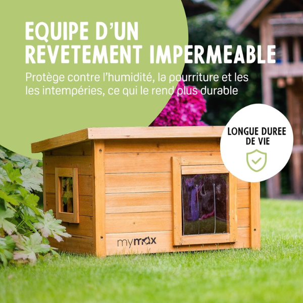 Maison Pour Chat en Bois avec Lucarne Supérieure Ouvrante