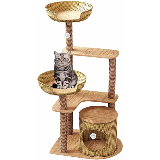 Tour d'arbre à chat - condo pour chat avec griffoir en sisal