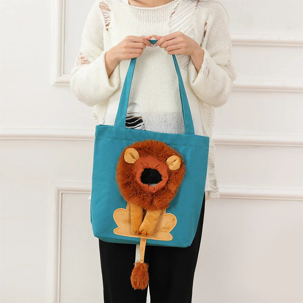 Tote bag chat motif lion