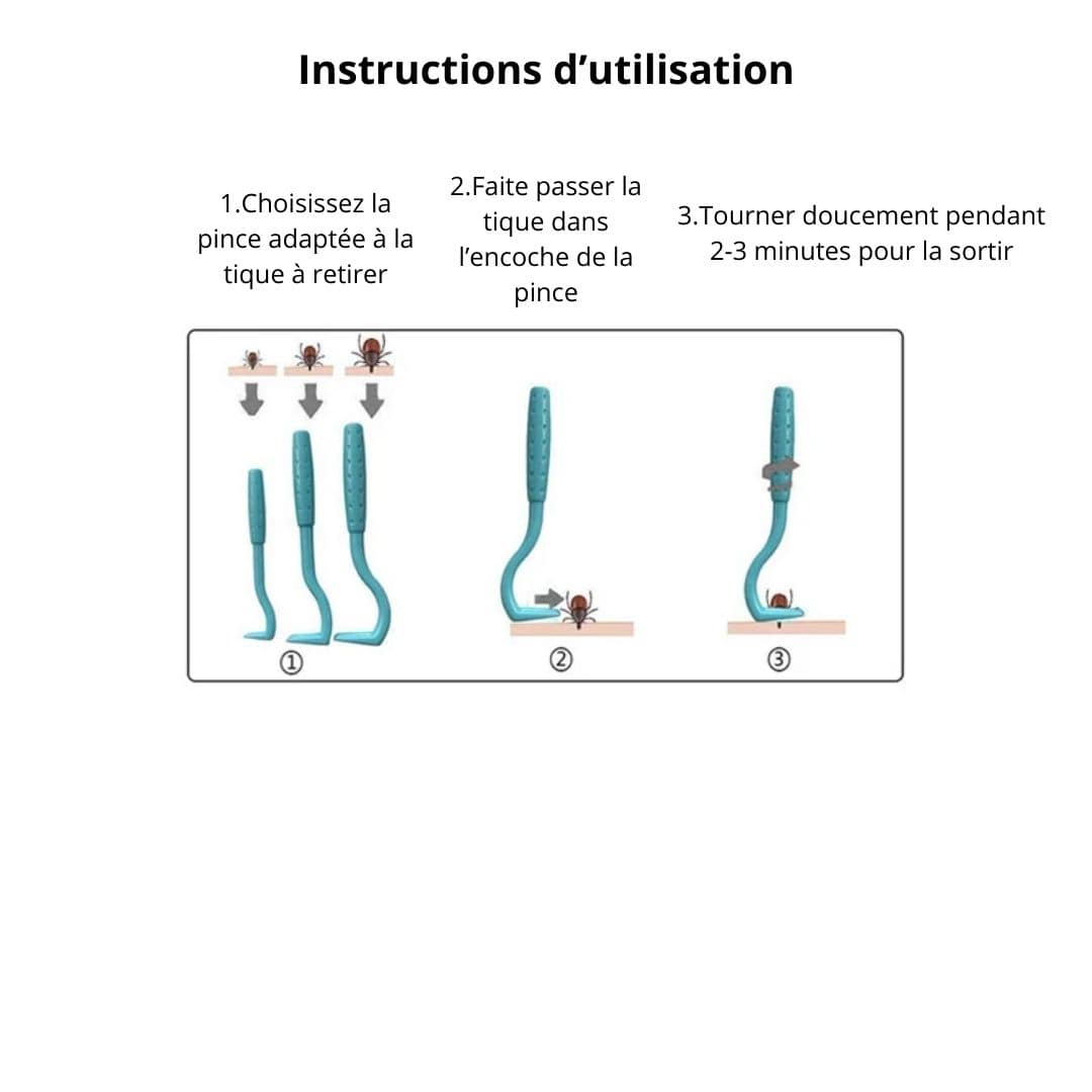 Pince à tiques en plastique pour chien et chat